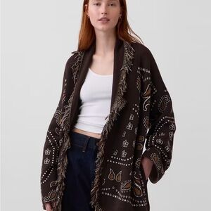 GAP oversized Fringe Cardigan Sweater NWT XS/S